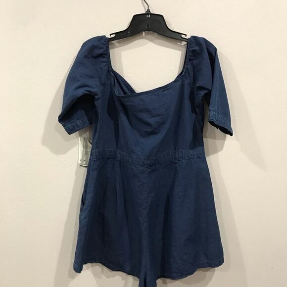 ASOS Denim Off Shoulder Tie Front Romper - Picture 9 of 14